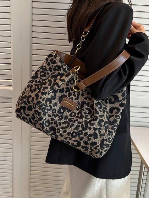 Leopard Print Tote, Leopard Print Bag, Chic Pattern, Tote Bag Pattern, Leopard Pattern, Shoulder Tote Bag, Shopper Bag, Printed Bags, Print Tote