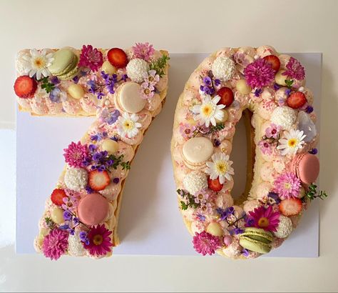 Floral Number Cake, Number Cakes With Fruit, Number Cake With Sprinkles, Fancy Number Cake, Floral Number Cake Ideas, Double Numbers, Number Cakes, Cake