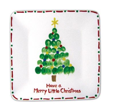 made with finger prints Pottery Painting Ideas, Fingerprint Crafts, Handprint Christmas, Parents Christmas, Christmas Tree Painting, Christmas School, Preschool Christmas, Toddler Christmas, Christmas Plates