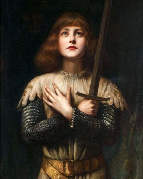 Sainte Jeanne d'Arc by Paul Antoine de la Boulaye details ➡️ Santa Joana D'arc, Joan D Arc, Saint Joan Of Arc, St Joan, Jeanne D'arc, Historical Painting, Joan Of Arc, Old Paintings, Historical Art