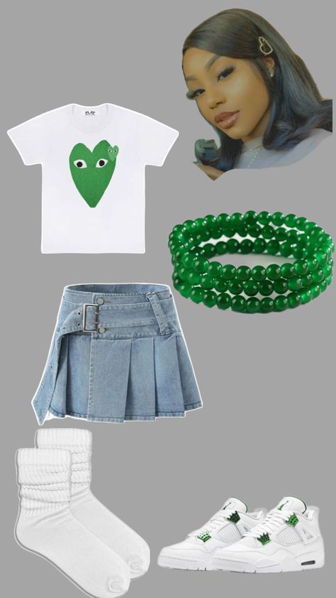 Green Outfit Baddie, Outfit Ideas Green, Squad Outfits, Teen Swag Outfits, Stylish Summer Outfits, Trendy Outfits For Teens, Cute Lazy Day Outfits, Tomboy Style Outfits, Green Outfit