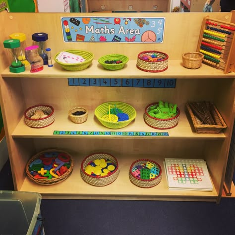 Numeracy Areas Early Years, Numeracy Area Eyfs, Year 2 Maths Area, Math Area Preschool Classroom, Eyfs Areas Of Provision, Maths Area Reception, Math Area In Classroom, Maths Areas Eyfs, Nursery Maths Area