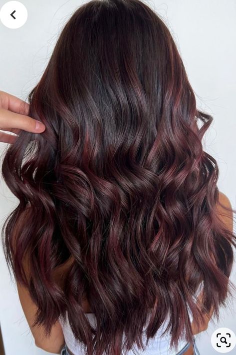 Dark Brown Hair Balayage, Red Balayage Hair, Wine Hair Color, Mahogany Hair, Black Hair Balayage, Wine Hair, Brown Hair Looks, Hair Color Streaks, Brunette Hair With Highlights