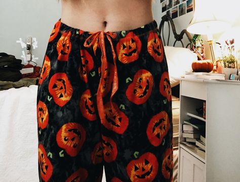 Fall Spooky Aesthetic, Halloweencore Outfit, Halloween Pjs Aesthetic, Fall Halloween Aesthetic Outfits, Halloween Pajamas Aesthetic, Halloween Clothes Aesthetic, Cozy Fall Pajamas Aesthetic, Aesthetic Halloween Pajamas, Spooky Outfits Aesthetic