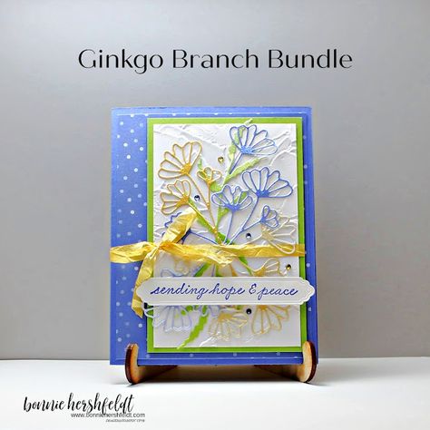 Ginkgo Branch Thinking of You Card | Bonnie Hershfeldt Ginkgo Branch, Stampin Up Sympathy Cards, Scrapbook Page Ideas, Sympathy Cards Handmade, Christmas Preparation, Wink Of Stella, Designer Series Paper, New 2023, Card Making Tutorials