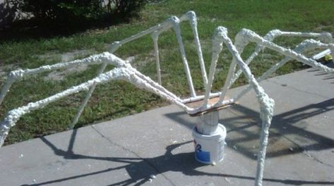 Pvc Playhouse, Half Giant, Gritty Texture, Haunted Props, Water Jugs, Halloween Spider Decorations, Expanding Foam, Spider Decorations, Homemade Halloween Decorations