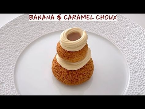 (31) Choux au Craquelin with Banana Custard & Salted Caramel (Banoffee Cream Puffs) - Petit Four Recipe - YouTube Petit Four Recipes, Banana Custard, Fruit Pastries, Choux Pastry, Cream Puff, Cream Puffs, Tropical Fruits, Tropical Fruit, Christmas 2024