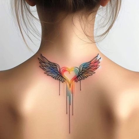 Colored Wings Tattoo, Virgo Tattoo Designs, Tattoo Design For Hand, Ankle Tattoos For Women, Cool Wrist Tattoos, Mom Tattoo Designs, Neck Tattoos Women, Anklet Tattoos, Clever Tattoos