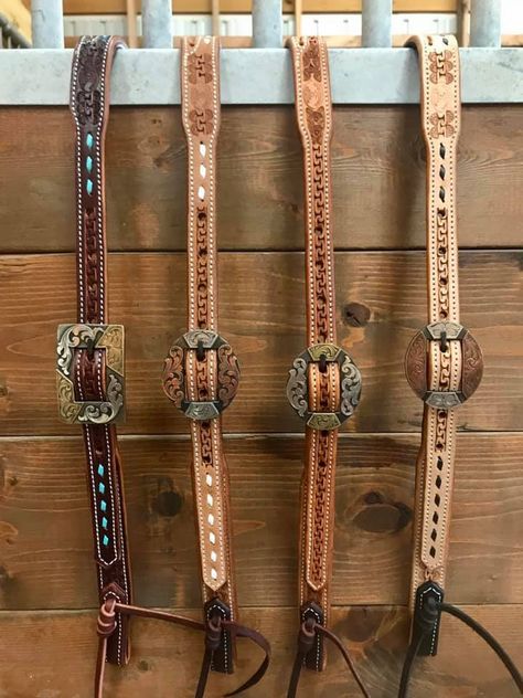 Tooled Leather Headstall, Ranch Horse Tack, Split Ear Headstall, Tooled Headstall, Halters For Horses, Barrel Racing Tack Sets, Leather Horse Tack, Bronc Halter, Headstalls For Horses