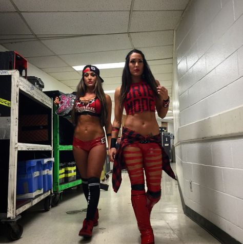 Nikki and Brie Bella Twins Wwe, Brie Bella Wwe, Nikki Bella Photos, The Bella Twins, Wwe Outfits, Nikki And Brie Bella, Wwe Girls, Twin Outfits, Brie Bella