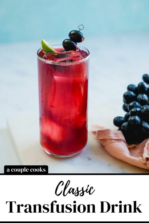 Concord Grape Juice Cocktails, Grape Juice Cocktail Recipes, Vodka Grape Juice Drink Recipes, Drinks With Grape Juice, Cocktails With Grape Juice, Concord Grape Cocktail, Transfusion Drink Recipe, Transfusion Cocktail, Grape Juice Cocktail