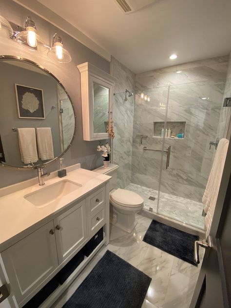 Small Restroom Remodel Ideas, Dr Bathroom, Room Decor Ideas Diy, Diy Room Decor Ideas, Restroom Remodel, Bathroom Redecorating, Condo Bathroom, Full Bathroom Remodel, Restroom Decor