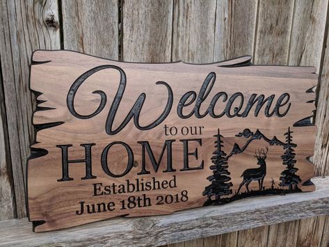 Pine Stain, Outdoor Wood Signs, Home Wooden Signs, Engraved Wood Signs, Cabin Signs, Address Signs, Carved Signs, Personalized Wood Signs, Carved Wood Signs