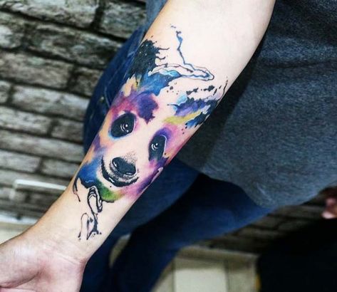 Care Bear Tattoo, Tattoos Large, Panda Watercolor, Tree Tat, Lion Forearm Tattoos, Panda Tattoo, Female Tattoos, Tattoo Prices, Sleeve Ideas