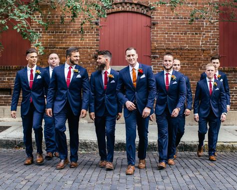 How to Fold a Pocket Square for a Wedding Blue Groomsmen Suits, Real Wedding Flowers, Pocket Square Folds, Blue Groomsmen, Navy Blue Suits, Wedding Groomsmen Attire, Groomsmen Ideas, Groomsmen Bridesmaids, Blue Suits