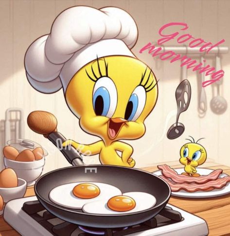 Tweety Bird Drawing, Morning Friend, Tweety Bird Quotes, Gud Morning, Good Morning Snoopy, Good Morning Wishes Gif, Day And Nite, Whimsy Art, Good Morning Happy Friday