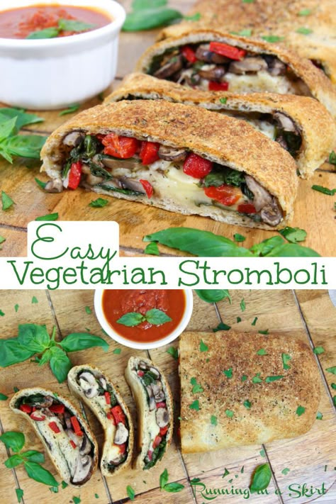 Vegetable Stromboli Recipe, Vegetarian Stromboli Recipe, Veggie Stromboli Recipe, Vegetarian Stromboli, Steak Stromboli, Vegetarian Pepperoni, Fast Vegetarian Dinner, Perfect Pizza Dough Recipe, Homemade Mascarpone