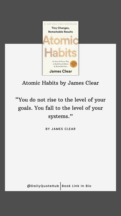 Atomic Habits James Clear, Atomic Habits Quotes, Habits Quotes, Self Help Quotes, Research Book, Help Quotes, Habit Quotes, James Clear, Habit Formation