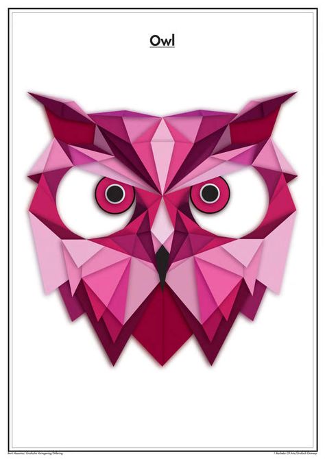 Geometric animals by Massimo Berti, via Behance Geometric Art Animal, Geometric Owl, Polygon Art, Geometric Shapes Art, Geometric Drawing, Low Poly Art, Geometric Painting, Animal Quilts, Geometric Animals