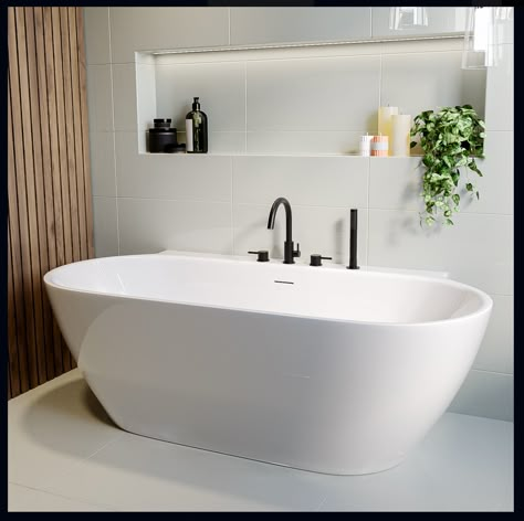 Freestanding Tub Against Wall, Free Standing Bath Ensuite, Bathroom Inspiration With Bath, Free Standing Baths For Small Bathrooms, Bath Tub Freestanding, Free Standing Bath Tub Against Wall, Free Standing Bath Taps, Bath Only Bathroom, Free Standing Bath Bathroom Ideas