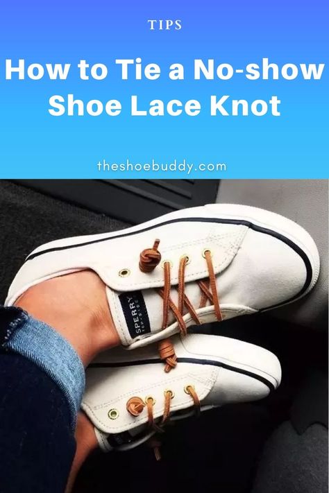 How to Tie a No-show Shoe Lace Knot Shoelace Knots, Shoe Lace End Knot, No Bow Shoe Laces, Shoelace End Knots, Knot Shoes Laces, Tie Laces To Slip On, How To Tie Laces To Slip On, Ways To Tie Your Shoes Lace, No Tie Shoelaces Diy