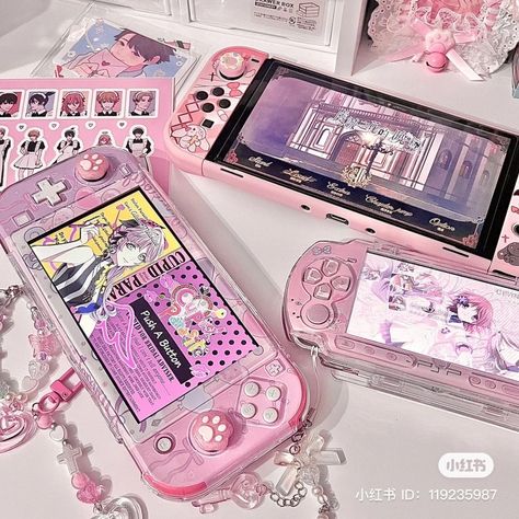 Nintendo Switch Customization, Pink Gamer Girl Aesthetic, Aesthetic Nintendo Switch, Aesthetic Nintendo, Gamer Girl Aesthetic, Nintendo Switch Aesthetic, Make Money Playing Games, Kawaii Nintendo Switch, Ds Nintendo