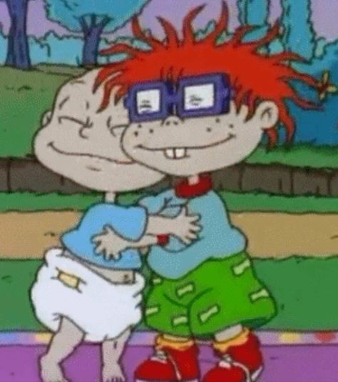 Rugrats Tommy and Chuckie Hugging Chuckie Rugrats, Rugrats Characters, Rugrats Cartoon, Rugrats All Grown Up, 1990s Kids, Tommy Pickles, Muppet Babies, 90s Cartoons, Valentines Day Treats