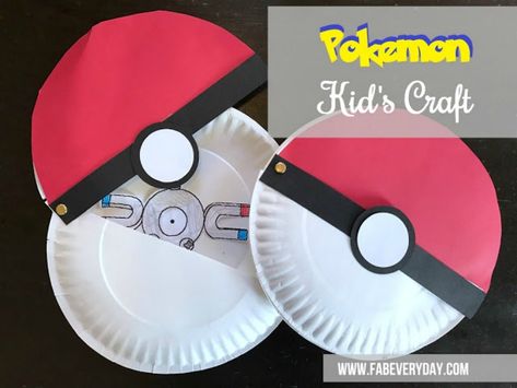 paper plate pokeball craft - Pokemon crafts for kids Pokemon Kids Craft, Pokemon Crafts For Kids, Pokemon Club, Pokémon Crafts, Easy Pokemon, Video Game Crafts, Pokemon Crafts, Pokémon Birthday, Pokémon Party