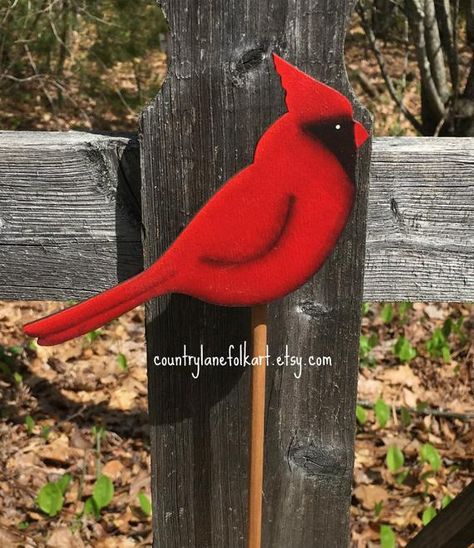 Wooden Cardinal, Cardinal Gifts, Cardinal Memorial, Bird Watcher Gifts, Plant People, Christmas Yard Decorations, Bird Watchers, Bird Watcher, Small Christmas Trees