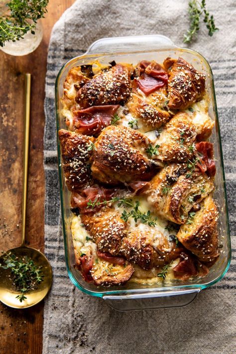 Ham and Cheese Croissant Bake | halfbakedharvest.com #brunch #breakfast #holiday #Christmas Croissant Bake, Half Baked Harvest Recipes, Ham And Cheese Croissant, Cheese Croissant, Harvest Recipes, Half Baked, Half Baked Harvest, Christmas Breakfast, Ham And Cheese