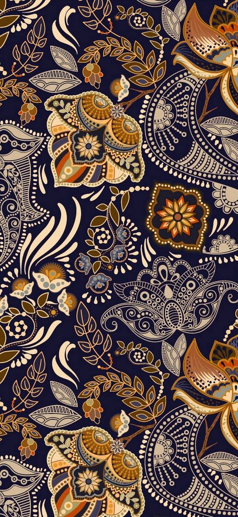 Batik Wallpaper Hd, Batik Flora, Wallpaper Batik, Batik Background, Print Design Art, Motif Batik, Paisley Art, Textile Prints Design, Batik Design