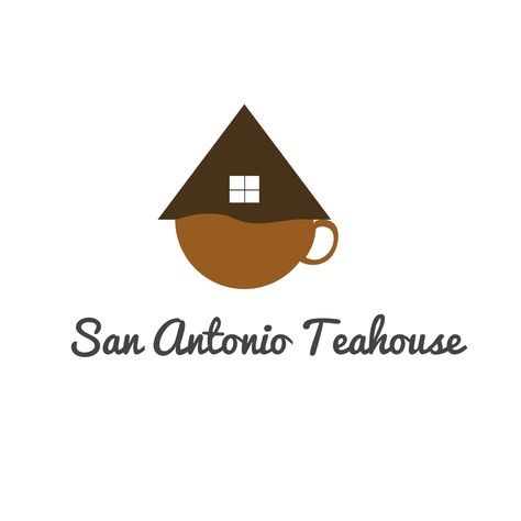 Logo concept : Roof + Window to represent the house, with a teacup representing the teahouse. Cute Logo, Roof Window, House Roof, Logo Mark, Home Logo, Logo Concept, Tea House, Business Card Design, San Antonio