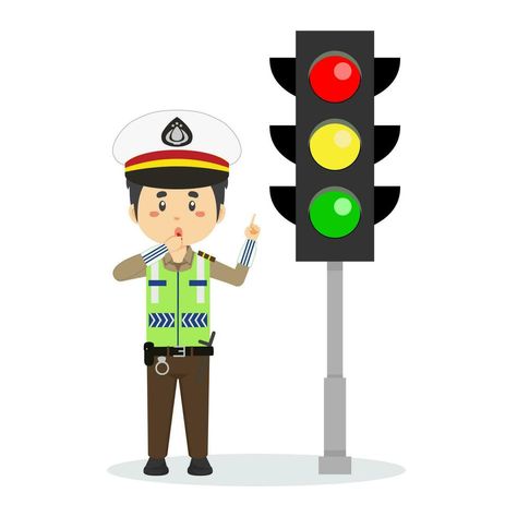 Traffic Lamp, Community Helpers Preschool, Traffic Police, Page Borders, Community Helpers, Free Sign, The Happy, Vector Art, Preschool