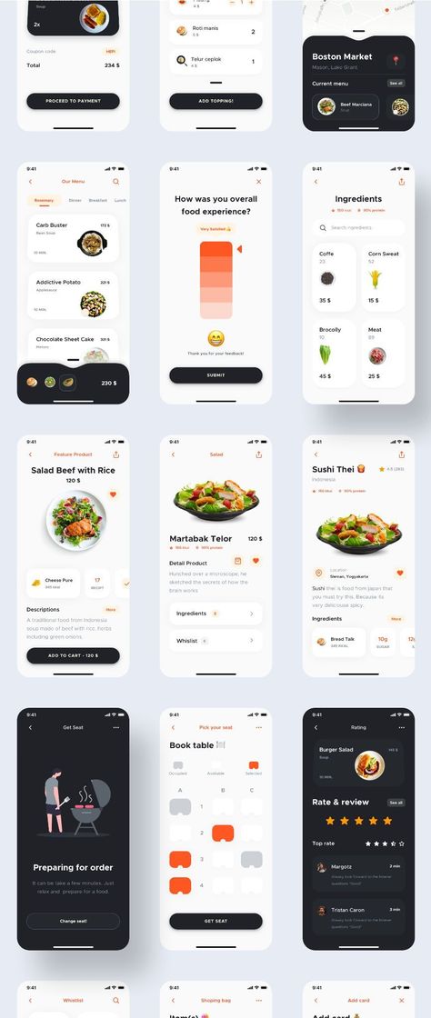 Design For Restaurant, Web Design Creative, Food Web Design, Restaurant App, App Design Layout, Ios Ui, Food Delivery App, Mobile App Design Inspiration, App Interface Design