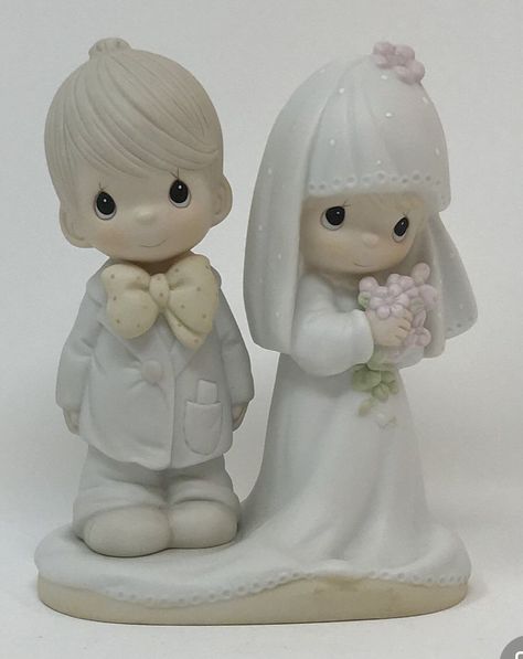 Precious Moments Wedding, Precious Moments Quotes, Precious Moments Dolls, Moments Quotes, Precious Moments Figurines, Keep Out, Wedding Topper, Vintage Collectibles, Married Couple