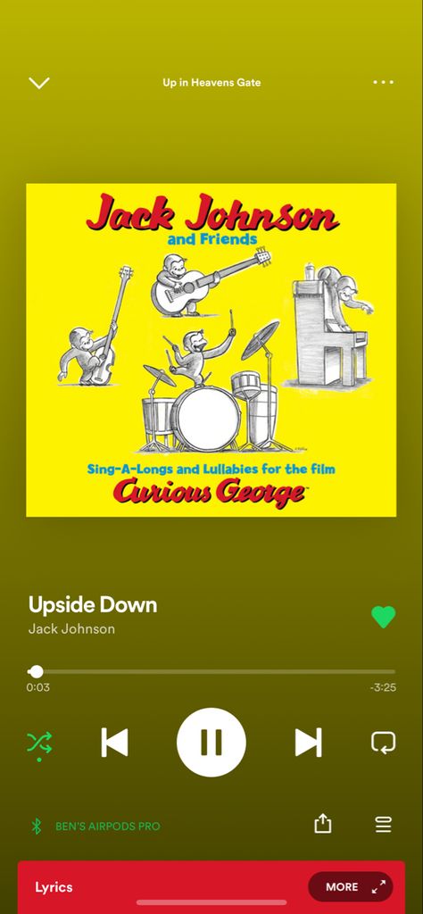 Jack Johnson Lyrics, Down Song, Playlist Ideas, Jack Johnson, Curious George, Music Playlist, Spotify Song, Upside Down, Soundtrack