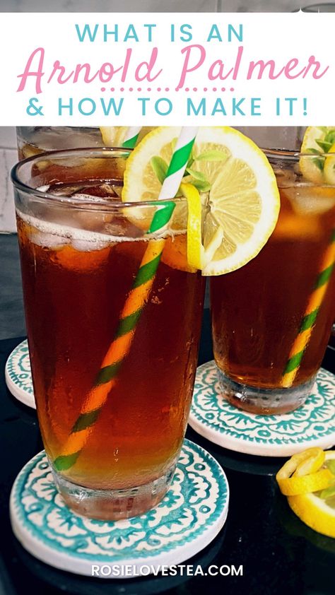 Here’s how to make the perfect Arnold Palmer drink (plus how to make a John Daly, a Half and Half and a Winnie Palmer too!)… Arnold Palmer Drink Recipe, Arnold Palmer Drink, Ice Lemon Tea, Unsweetened Iced Tea, Cold Brew Iced Tea, Homemade Iced Tea, Iced Tea Recipe, John Daly, Famous Drinks