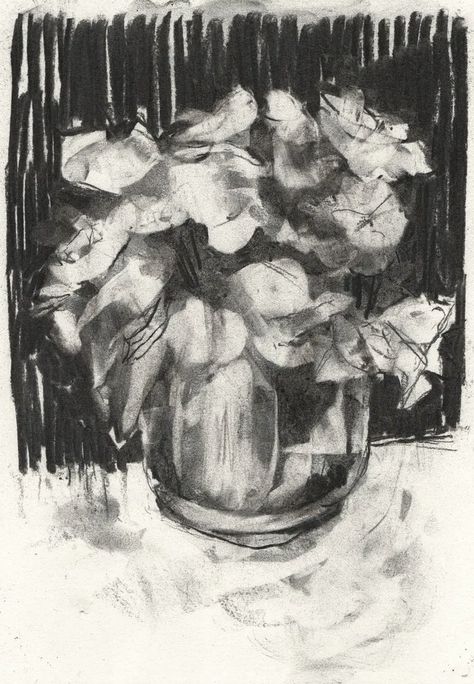 scott donaldson on Instagram: "[vase] charcoal on paper . Been doing a few studies of Lee Newman's drawings, finally trying one of my own using the same kind of vibe/technique. Really like it and will probably do more stuff like this. Will try to be, uh, less derivative though. . #contemporarydrawing #charcoal #charcoalart #charcoaldrawing #stilllife #stilllifedrawing #charcoalstilllife" Live Drawing, Form Drawing, Drawing Interior, Black Paper Drawing, Observational Drawing, Art Charcoal, Brush Drawing, Charcoal Sketch, Charcoal Drawings