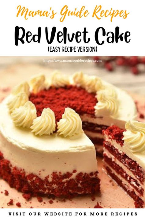 Red Velvet Cake (Easy Recipe Version) Eggless Red Velvet Cake, Red Velvet Birthday Cake, Costco Cake, Red Velvet Cake Recipe, Velvet Cake Recipes, Cheesecake Mini, Recipe Cake, Cake Easy, Recipe Simple