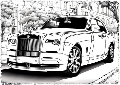 Cars Coloring Pages Rolls Royce Drawing, Ms Doni, Rolls Royce Car, Car Coloring Pages, Cars Coloring, Royce Car, Cars Art, Plan Architecture, Thor Marvel