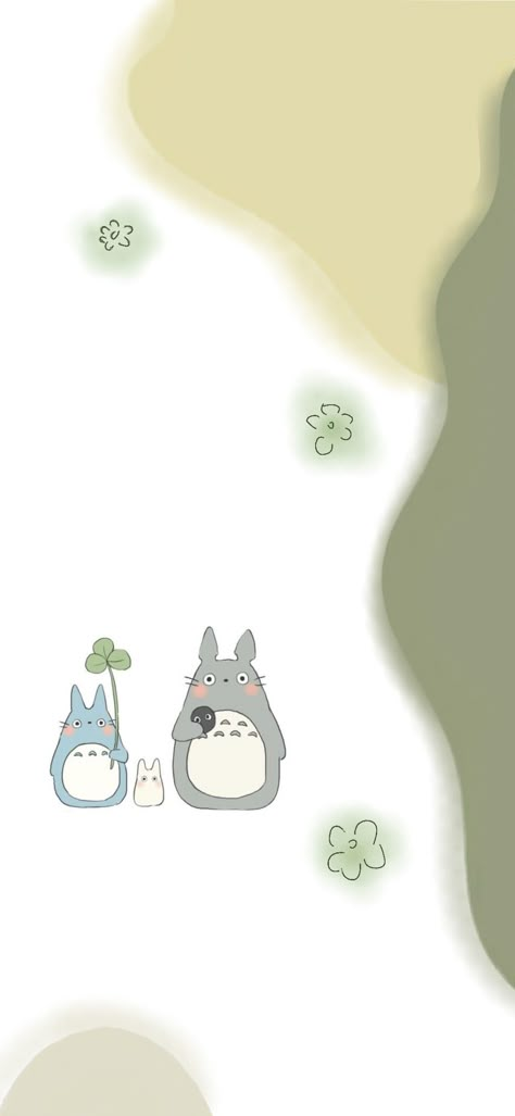 Kawaii Wallpaper Studio Ghibli, One Piece Green Wallpaper, Ghibi Scene Wallpaper, Cute Studio Ghibli Wallpaper, Studio Ghibli Background Wallpapers, Cute Totoro Wallpaper, Pastel Green Aesthetic Lockscreen, Totoro Wallpaper Iphone, Gibli Studio Wallpaper