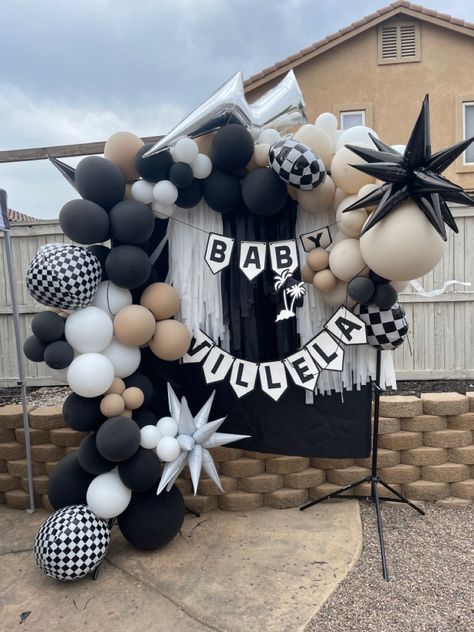 Grunge Baby Shower Ideas, Rad Baby Shower Theme, Black And White Checkered Baby Shower Ideas, Edgy Baby Shower Theme, Punk Rock Baby Shower Ideas, Rockstar Baby Shower Ideas, Skater Baby Shower Ideas, Punk Baby Shower Ideas, Rock A Bye Baby Shower Theme