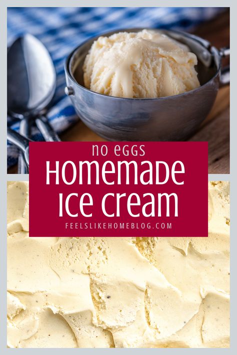 Best Homemade Vanilla Ice Cream, Ice Cream No Eggs, No Egg Ice Cream Recipe, Homeschool Meals, Homemade Vanilla Ice Cream Recipe, Homemade Ice Cream Recipes Machine, Ice Cream Maker Machine, Best Homemade Ice Cream, Ice Cream Recipes Machine