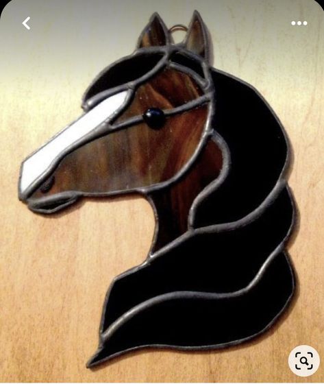 Short Hair For Round Face, Hair For Round Face, Stained Glass Horse, Horse Brown, Horse Country, Stained Glass Patterns Free, Stained Glass Light, Decor Western, Stained Glass Ornaments