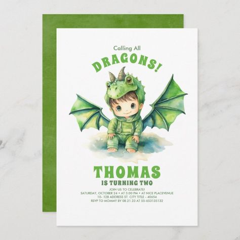 Boy Dragon Birthday Invitations - tap, personalize, buy right now! #dragon #birthday #invitation, #dragons #boy Dragon First Birthday Party, Dragon Birthday Invitations, Dragon Themed Birthday Party, Epic Dragon, Birthday Invitations Zazzle, Dragon Birthday, Dragon Costume, Dragon Party, Birthday Planning