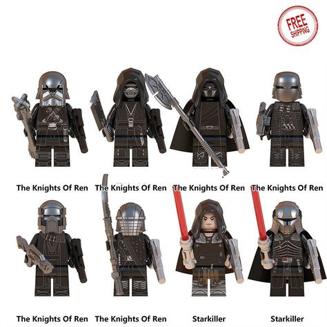 8+PCS+SET+Star+Wars+Minifigures+Knights+Kylo+Ren+Starkiller+Mini+figure+Minifigs+Custom+Bricks+NEW Lego Kylo Ren, Lego Star Wars Minifigures, Lego Library, Lego Zombies, Deadpool Spiderman, Star Wars Minifigures, Marvel Hulk, Knights Of Ren, Custom Minifigures