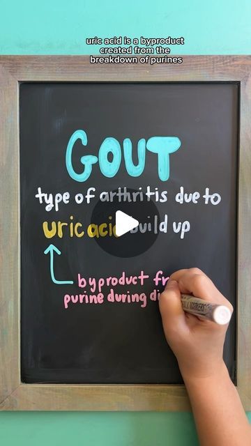 Allorah Foote, BSN, RN, CCRN | NCLEX & Nursing School Resources on Instagram: "GOUT Review for Nursing Students 

follow @nursewellversed for visual nursing education

Gout is a type of arthritis that occurs due to URIC ACID buildup in the blood.

🧠 Uric acid is a byproduct created from the breakdown of purines during digestion. When uric acid builds up too much, it leads to crystal formation in the joints, causing inflammation and pain.

⭐️ Symptoms
Characterized by: 
→ Gout Attacks: Increase in symptoms → Remissions: Decrease in symptoms

🔍 Common Symptoms:
→ Swelling and pain of joints, most commonly the big toe → Pain usually occurs at night, awakens the patient from sleep, is acute, worsens as the day progresses, and the patient is unable to tolerate any pressure on the area.

🔴 Re Big Toe Pain, Uric Acid, Crystal Formations, Nursing Education, School Resources, Nursing Students, Nursing School, At Night, Medical