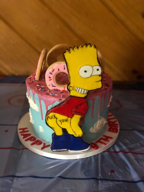 Simpson Cake Ideas, Bart Simpson Cake, The Simpsons Cake, Simpsons Birthday, Simpsons Cake, Simpsons Party, Birthday Cakes For Men, Cake Business, The Simpson