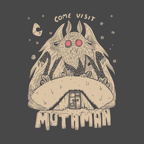 Cute Cryptid Art, Moth Man Art, Mothman Illustration, Mothman Drawing, Mothman Wallpaper, Mothman Aesthetic, Mothman Design, Mothman Art, Paranormal Aesthetic