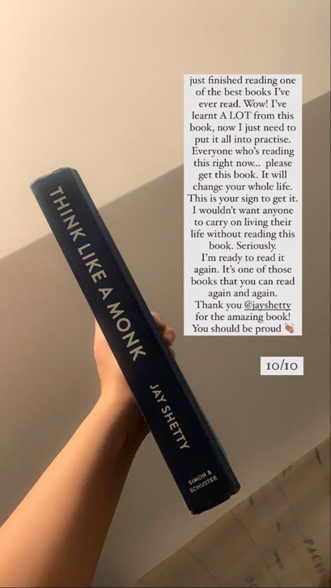 Book Review Story Instagram, Instagram Story Book Review, Think Like A Monk Book, Think Like A Monk, Instagram Book Review, A Little Life Book, Best Poetry Books, Books Review, Book Reading Journal